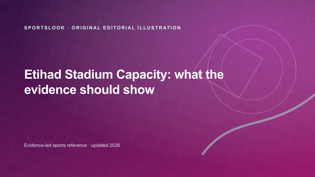 Original SportsLook editorial illustration for Etihad Stadium capacity: current figure, history and event limits