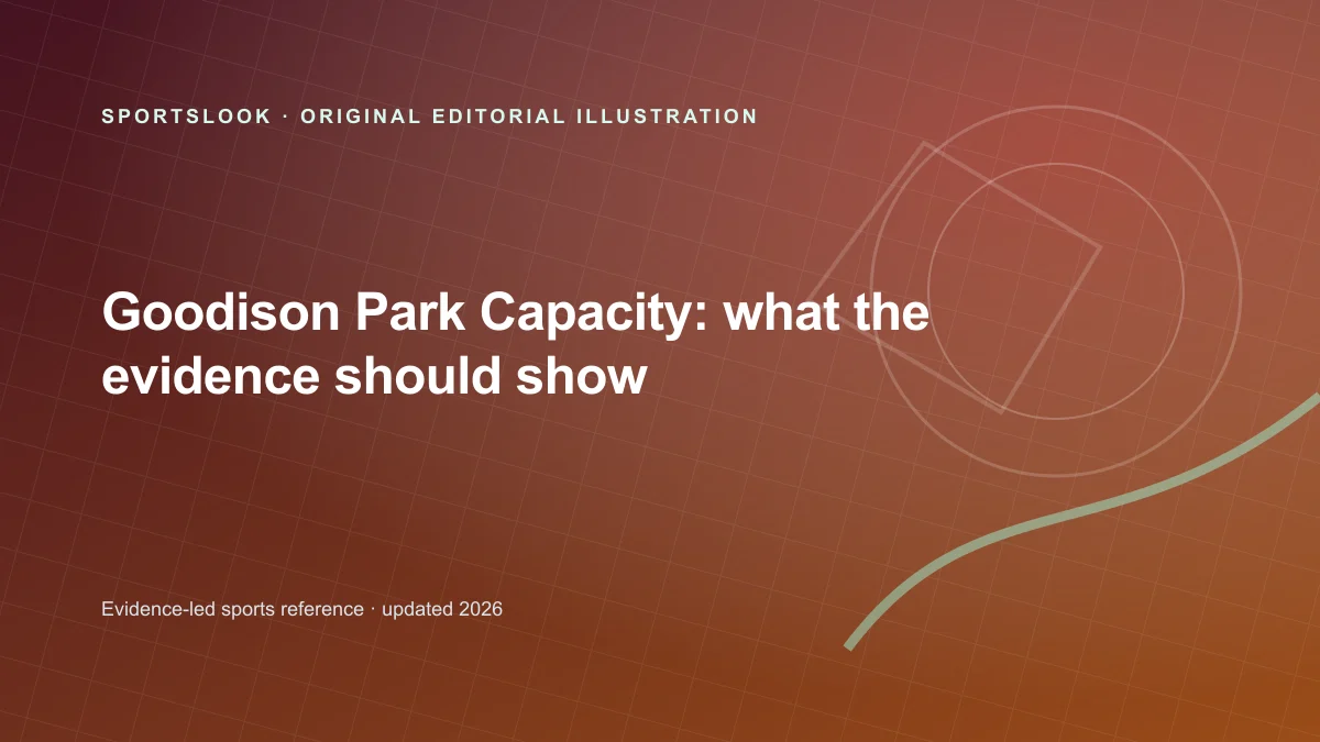 Original SportsLook editorial illustration for Goodison Park capacity: current figure, history and event limits