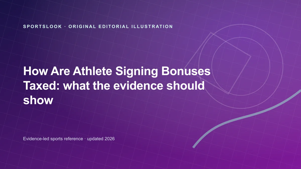 Original editorial illustration for How Are Athlete Signing Bonuses Taxed? A contract and tax guide