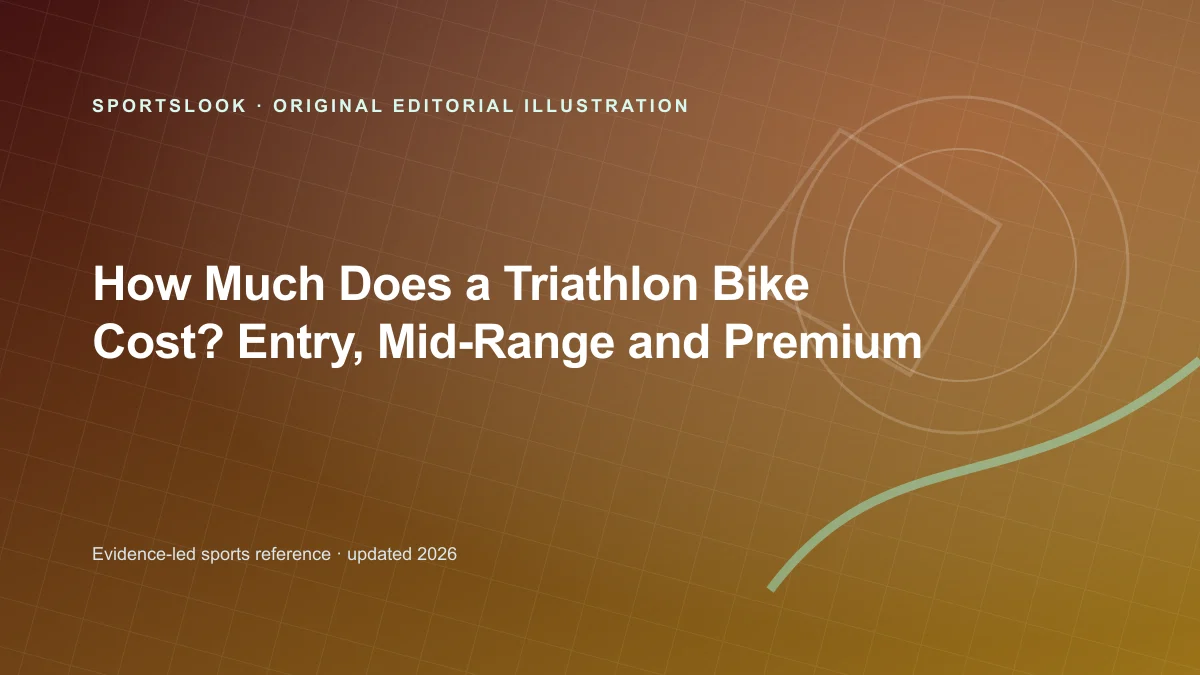 Triathlon bike with aero bars and a cost comparison card