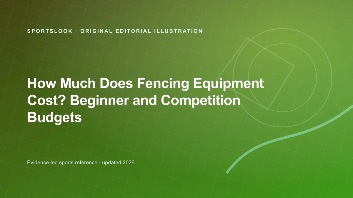 Fencing mask, jacket and weapon beside an equipment cost checklist