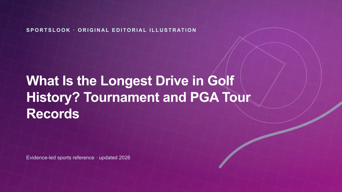Golf driver, fairway and longest-drive record card