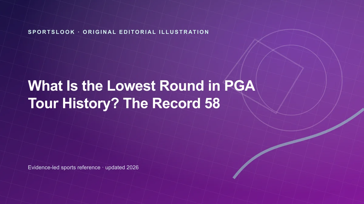 Golf scorecard showing 58 beside a PGA Tour record explainer