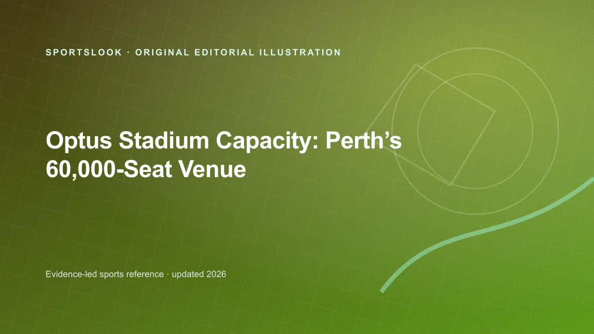 Editorial illustration of Optus Stadium with a capacity marker