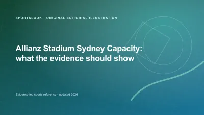 Illustrated Allianz Stadium Sydney with a 42,500-seat capacity marker