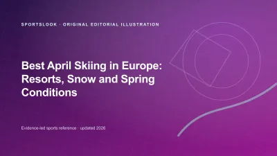 Skier on a European spring slope with April ski-planning card