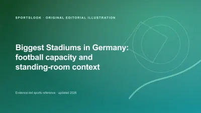 Original editorial illustration for Biggest Stadiums in Germany: football capacity and standing-room context