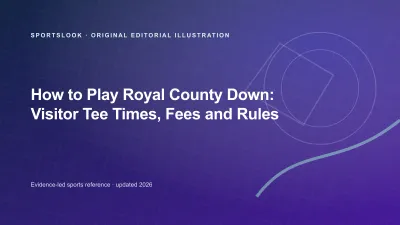 Royal County Down-style links landscape with visitor tee-time checklist