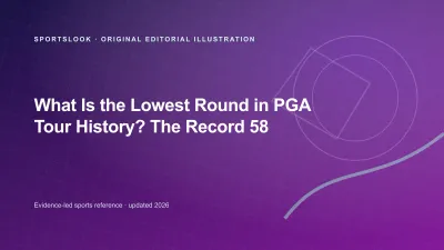 Golf scorecard showing 58 beside a PGA Tour record explainer