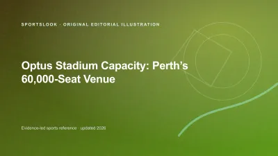 Editorial illustration of Optus Stadium with a capacity marker