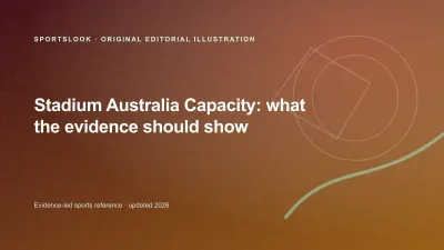 Editorial illustration of Stadium Australia with a capacity marker