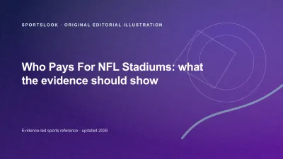 Original SportsLook editorial illustration for Who Pays for NFL Stadiums? Public Money, Owners and NFL Loans