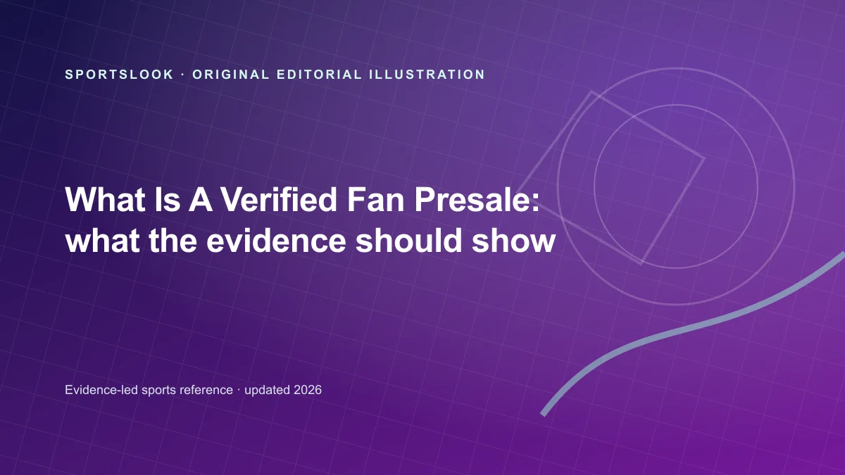Original SportsLook editorial illustration for What Is a Verified Fan Presale?